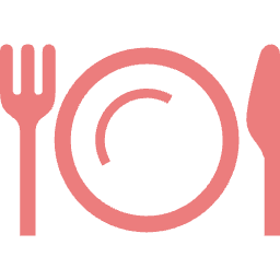 ナイフ、お皿、フォークのお食事アイコン